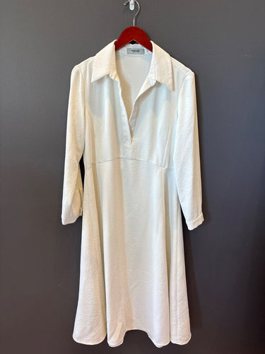 Rachel Comey Off-White Textured Long Sleeve Midi Dress sz 10