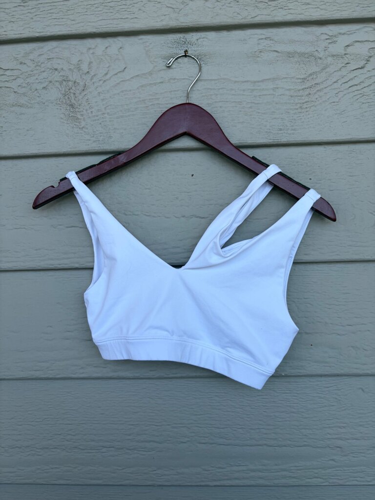 Alo Yoga White Asymmetric Sports Bra sz S