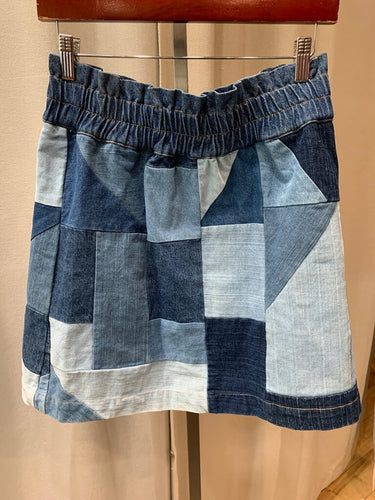 Sea New York Patchwork Denim Mini Skirt sz M