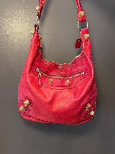 Balenciaga Giant Day Hobo Bag Red Leather