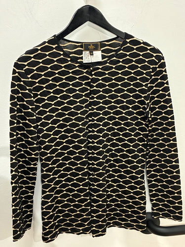 Fendi Vintage Wave Pattern Knit Cardigan sz 42