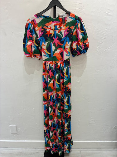 Beach Riot Tropical Print Cutout Back Maxi Dress sz M