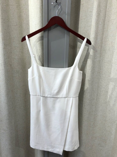 French Connection White Sleeveless Wrap-Hem Mini Dress sz 8