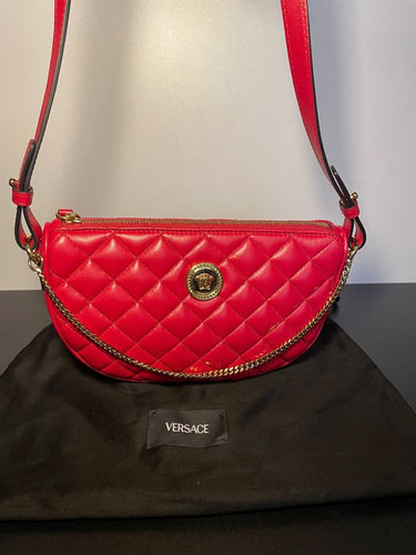 Versace Quilted Medusa Leather Crossbody Bag