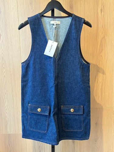 FRAME Denim Sleeveless Mini Pinafore Dress sz XS/TP