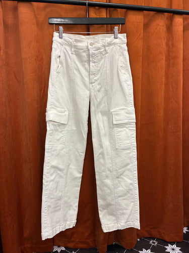 MOTHER Off-White Cargo Straight Leg Jeans sz 27