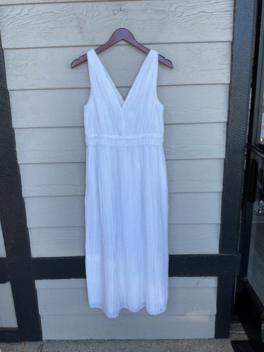 Vince Off White Pleated Sleeveless Maxi Dress sz S