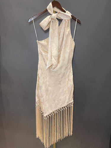 Amanda Uprichard One-Shoulder Fringe Mini Dress sz S