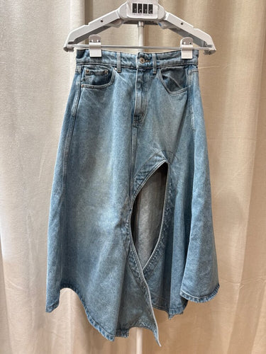 Y/Project Asymmetrical Cutout Denim Midi Skirt sz 26