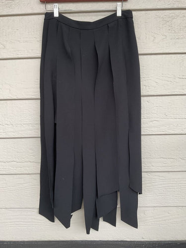 Trouvé Black Paneled Pleated Midi Skirt sz S