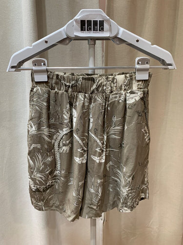 Anine Bing Botanical Print Elastic Waist Shorts
