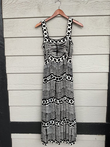 Tracy Reese x Anthropologie Geometric Print Sleeveless Maxi Dress sz XS
