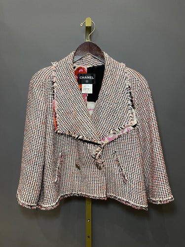 Chanel Tweed Fringed Double-Breasted Jacket Size 38 sz 38