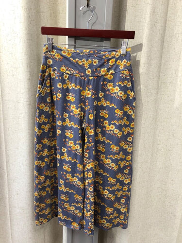 Toad&Co Blue Floral Wide Leg Pants sz S