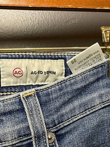 AG Jeans Farrah Boot Crop High Rise Raw Hem Jeans Size 28 sz 28