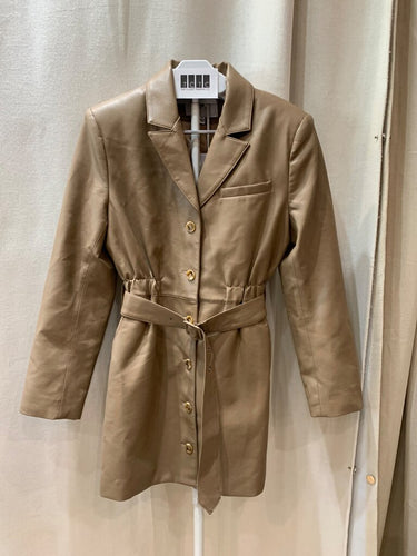 Pistola Faux Leather Belted Jacket sz S