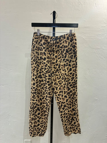 Zara Leopard Print Drawstring Pants sz XS