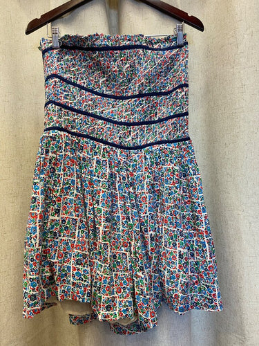 Free People Gardenia Combo Smocked Strapless Romper sz L