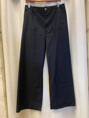 Maeve by Anthropologie Black The Colette Wide Leg Pants sz 32T