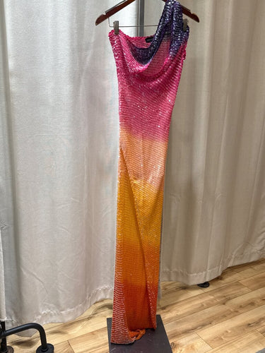 Retrofête Ombre Sequin Crochet Maxi Dress sz XS/S