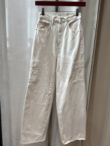 FRAME Off-White Wide Leg Cargo Pants sz 24