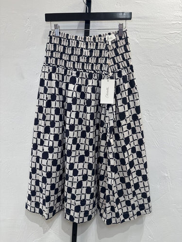 Cleobella Black and White Printed Smocked Midi Skirt - Size S sz S