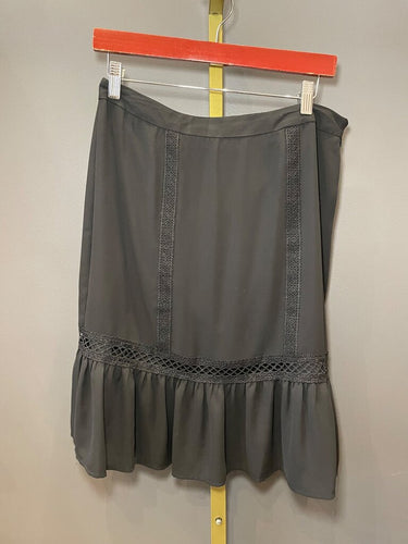 Karl Lagerfeld Paris Black Lace-Trim Flounce Hem Skirt sz 4