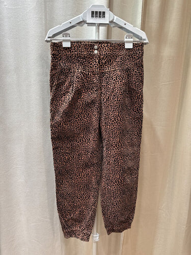 Anthropologie Leopard Print High Rise Jogger Pants sz S