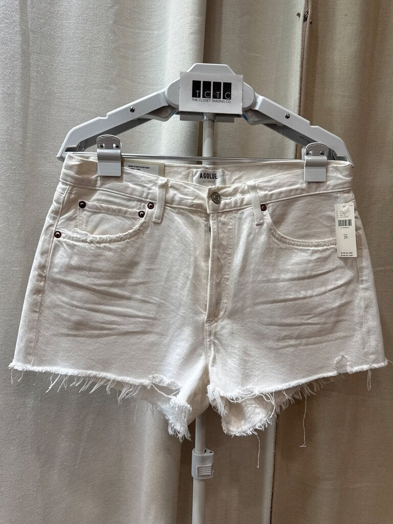 AGOLDE White Parker Vintage Cut Off Denim Shorts Size 29 sz 29