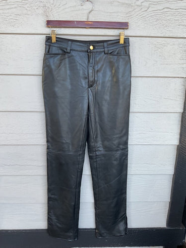 TOCCIN Black Faux Leather Tapered Pants sz 2