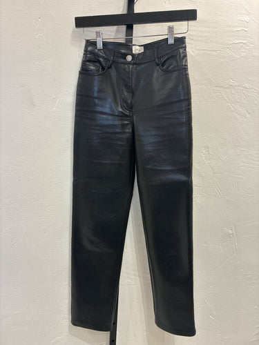 Wilfred Black Faux-Leather Tapered-Leg Pants sz 00