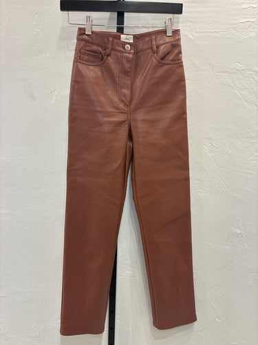 Wilfred Brown Vegan Leather Melina Pants sz 0