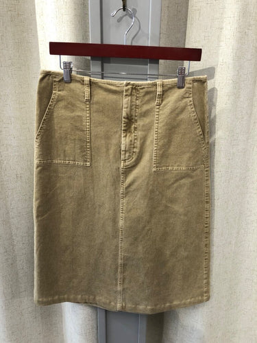 LE JEAN Tan Corduroy Midi Skirt sz L
