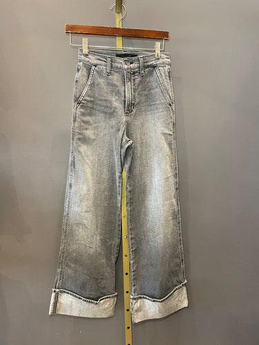 Joe's Jeans Grey Washed Cuffed Straight Leg Jeans sz 24