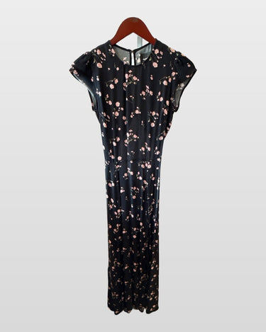 Reformation Floral Short-Sleeve Cutout Back Maxi Dress sz 0