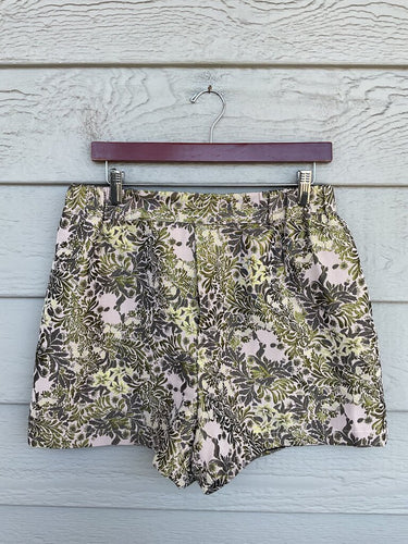 Free People Metallic Floral Jacquard Shorts sz M