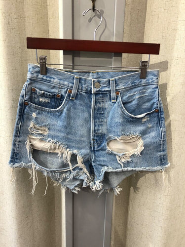 Levi's 501 Distressed Cutoff Denim Shorts sz W26