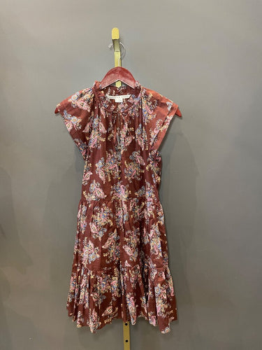 Veronica Beard Paisley Print Tiered Short Dress sz 2