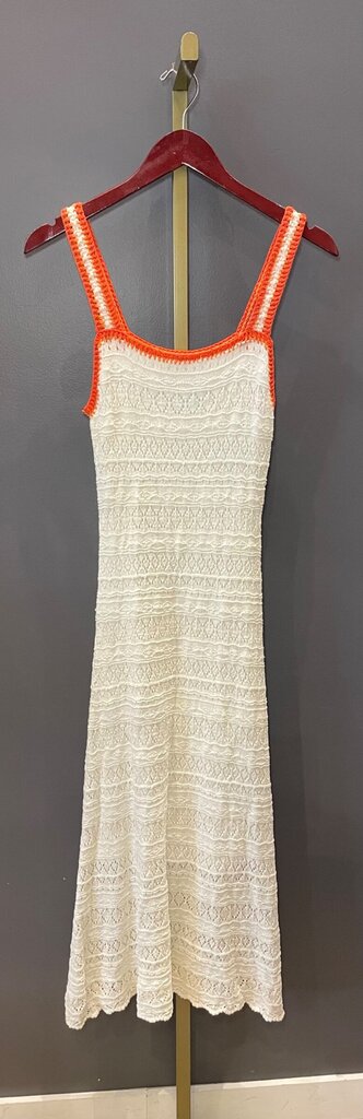 Sam Edelman Crochet Trim Lace Long Dress sz SMALL