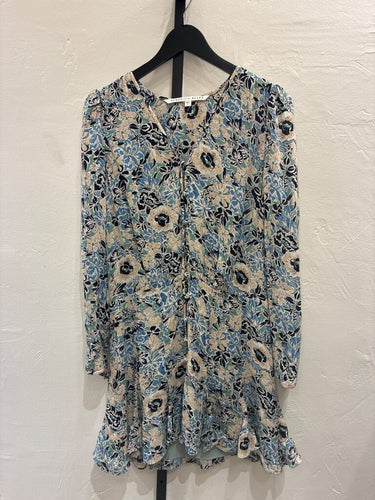 Veronica Beard Silk Floral Long Sleeve Mini Dress sz 8