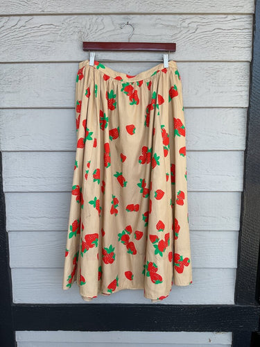 Mave Strawberry Print Maxi Skirt sz XL