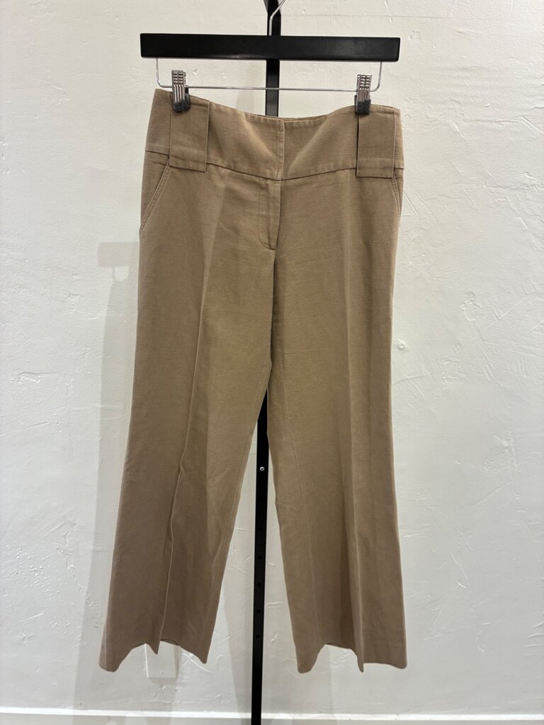Diane von Furstenberg Tan Linen Cotton Wide Leg Trousers sz 6
