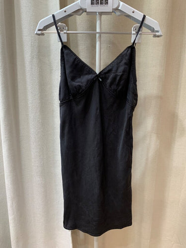 Zara Black Sleeveless Mini Slip Dress sz S