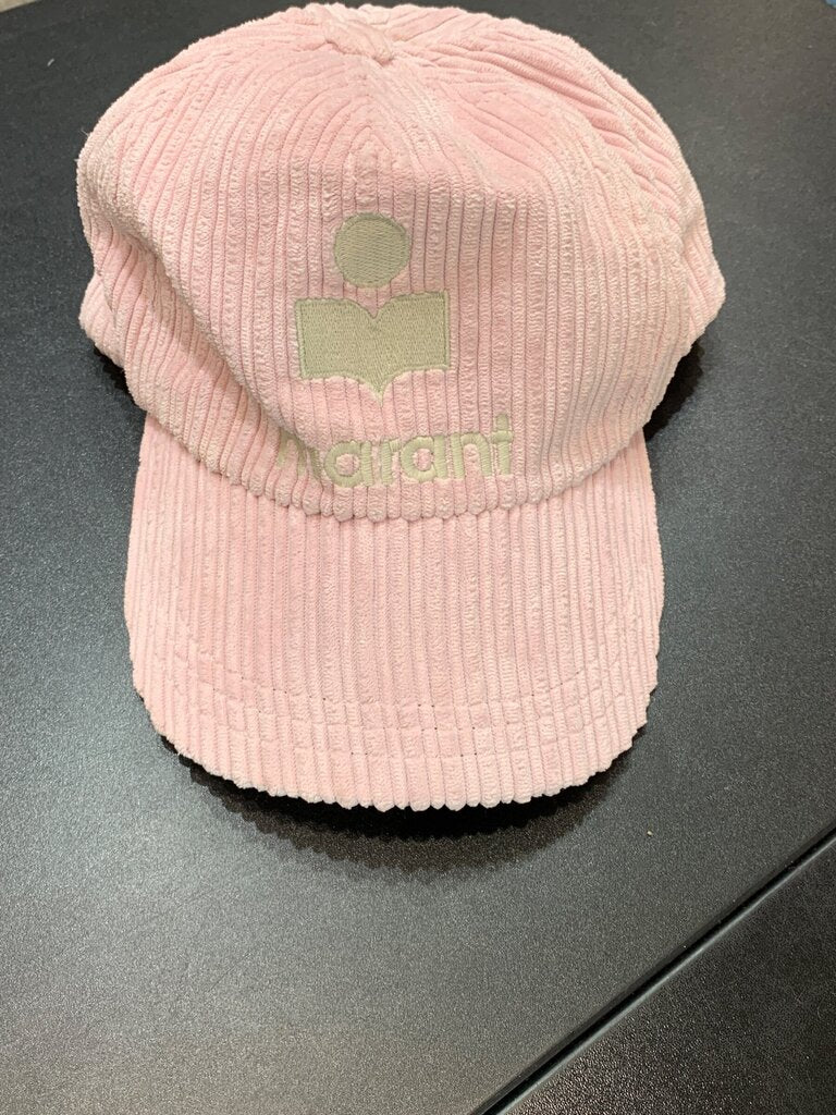 Isabel Marant As is* Pink Corduroy Logo Baseball Cap