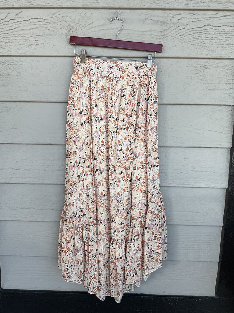 Free People Floral Tiered Maxi Skirt sz S