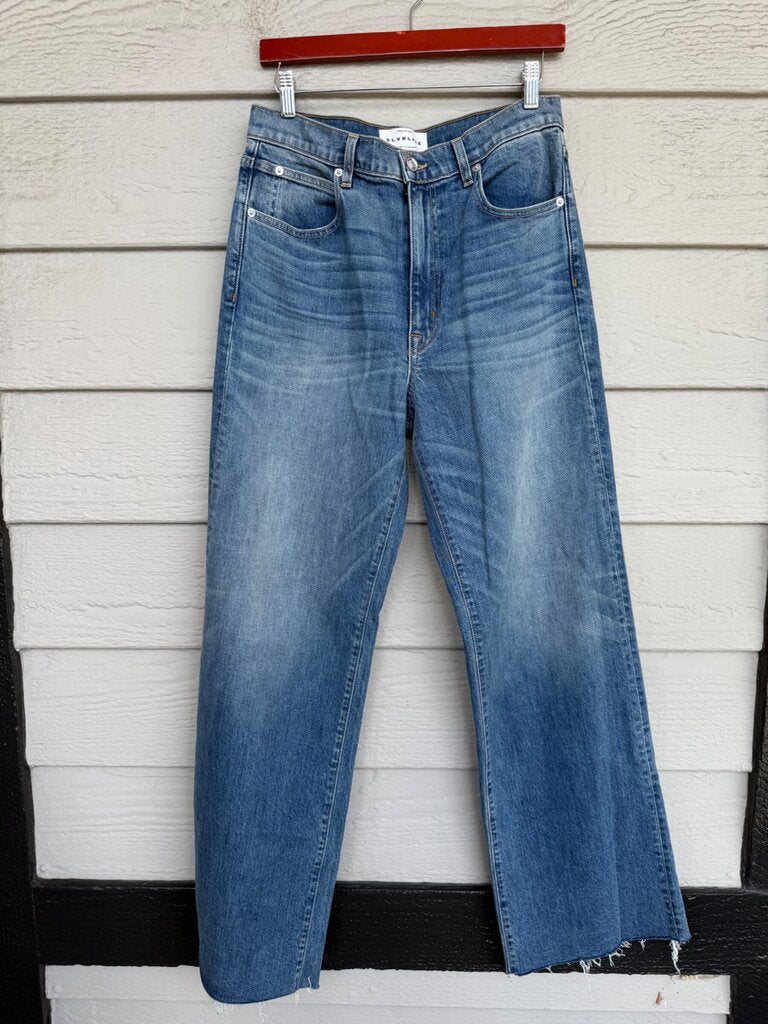 SLVRLAKE Blue Straight Leg Denim Jeans sz 30