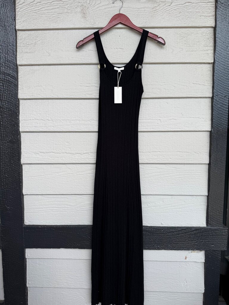 Z Supply Ribbed Knit Sleeveless Maxi Dress in Black sz M