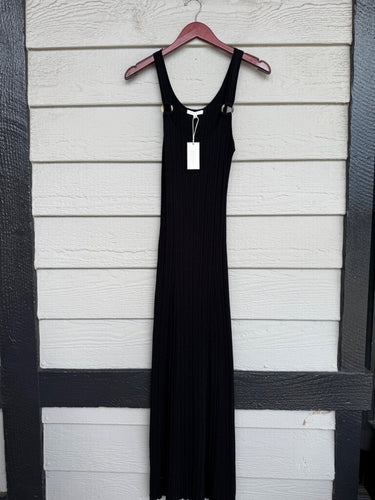 Z Supply Ribbed Knit Sleeveless Maxi Dress in Black sz M
