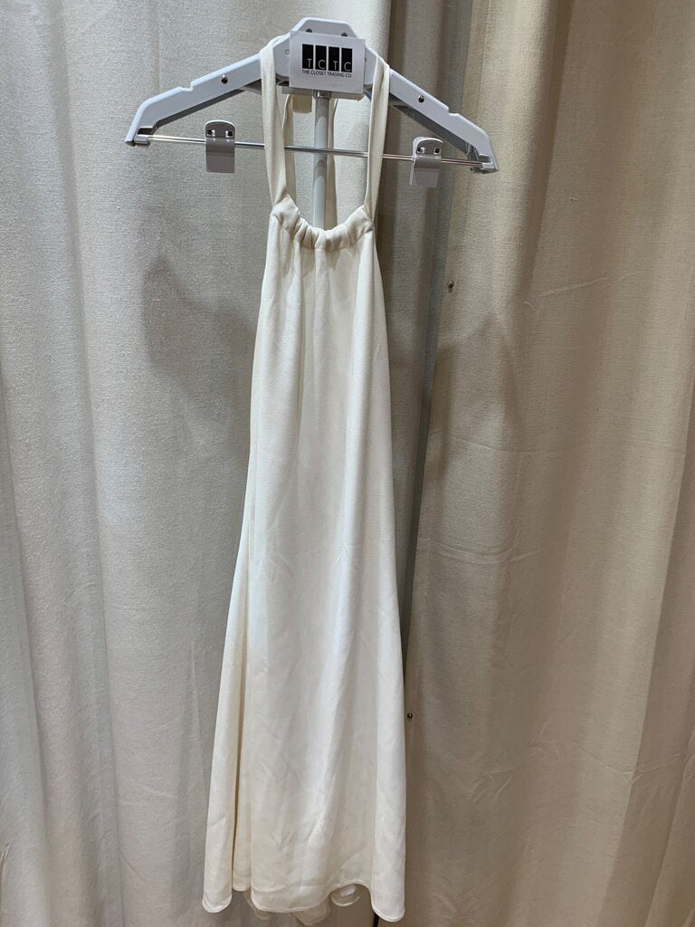 Theory Ivory Halter Neck Midi Dress sz 6