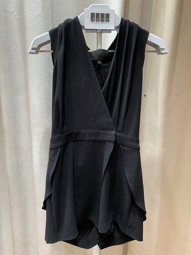 Intermix Black Sleeveless Surplice Romper sz P